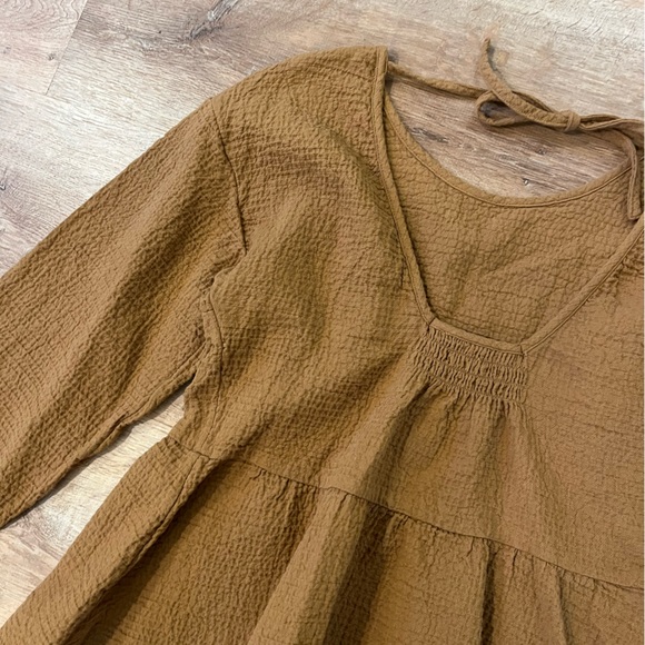 Madewell Lightspun Peplum Open Back Top Size XS Toffee - Picture 3 of 6